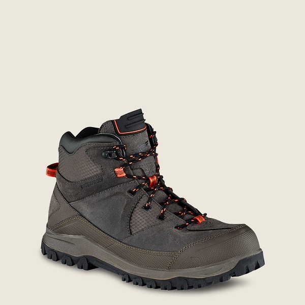 Red Wing Mens Hiking Boots - Trbo - 5-inch Waterproof Safety Toe - Grey Brown - MTL437850